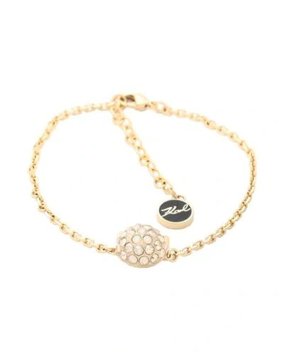 Shop Karl Lagerfeld Crystal Choupette Woman Bracelet Gold Size - Brass, Swarovski Crystal