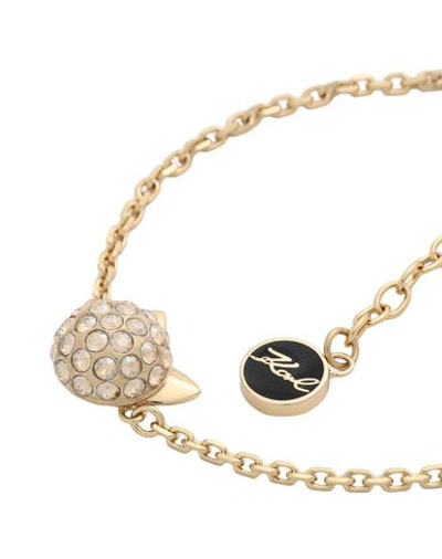 Shop Karl Lagerfeld Crystal Choupette Woman Bracelet Gold Size - Brass, Swarovski Crystal