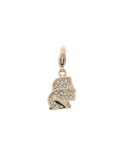 Shop Karl Lagerfeld Karl Kameo Woman Pendant Gold Size - Brass, Swarovski Crystal