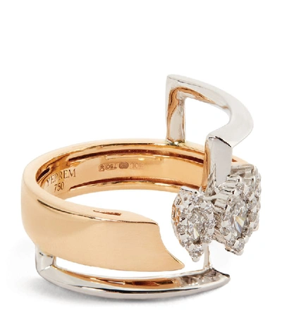 Shop Yeprem Yellow Gold And Diamond Electrified Ring