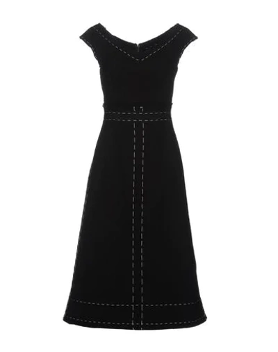 Shop Dolce & Gabbana Woman Midi Dress Black Size 2 Virgin Wool, Elastane