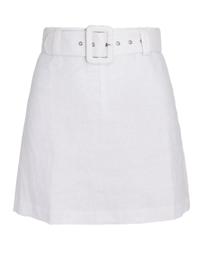 Shop Faithfull The Brand Celia Belted Linen Skort In White