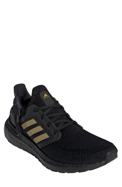 Shop Adidas Originals Ultraboost 20 Running Shoe In Core Black/ Gold/ Signal Coral