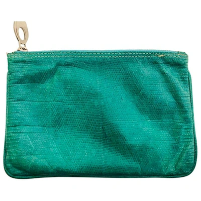 Pre-owned Emilio Pucci Green Lizard Purses, Wallet & Cases