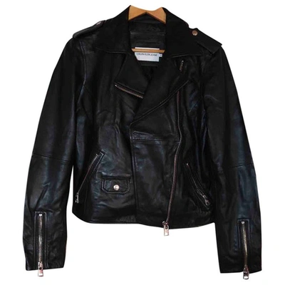 Pre-owned Calvin Klein Black Leather Jacket