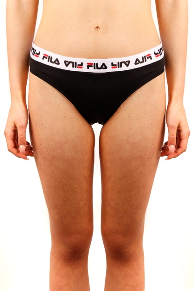 Shop Fila Black Slip Logo Swimwear