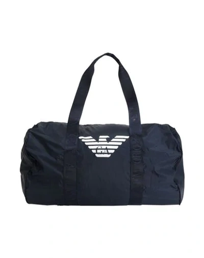 Shop Emporio Armani Duffel Bags In Dark Blue