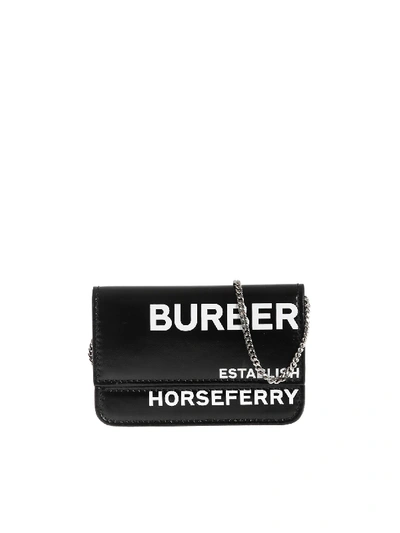 Shop Burberry Jody Chain Wallet In Black