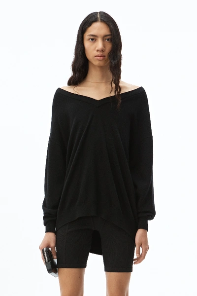 Shop Alexander Wang Sheer Yoke Pullover In Black