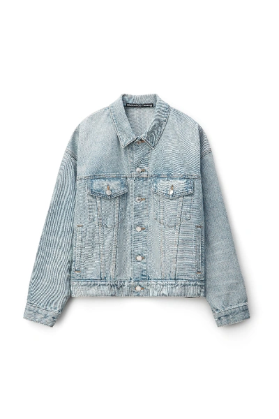 Shop Alexander Wang Game Jacket In Denim In Bleach