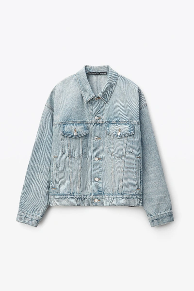 Shop Alexander Wang Game Jacket In Denim In Bleach