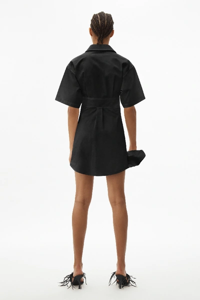 Shop Alexander Wang Poplin Mini Shirt Dress In Black