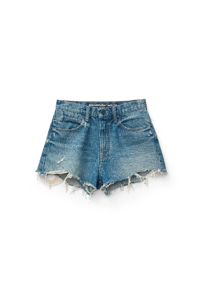 Shop Alexander Wang Bite Shorts In Light Indigo Aged