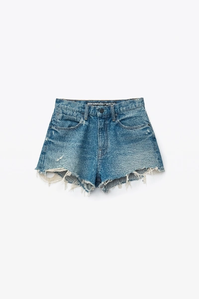 Shop Alexander Wang Bite Shorts In Light Indigo Aged