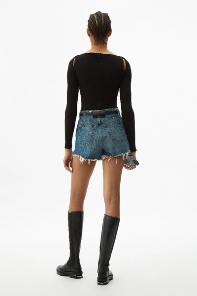 Shop Alexander Wang Bite Shorts In Light Indigo Aged