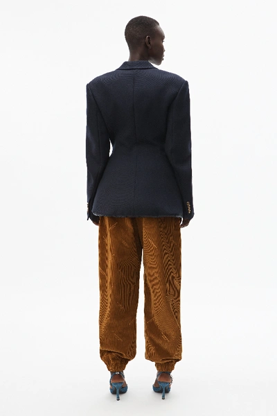 Shop Alexander Wang Padded Collegiate Blazer In Navy