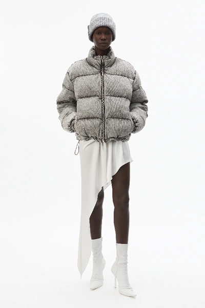 Shop Alexander Wang Grey Puffer Jacket In Light Grey