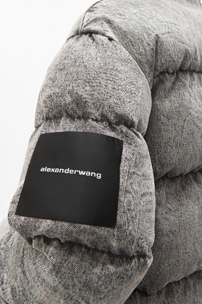 Shop Alexander Wang Grey Puffer Jacket In Light Grey