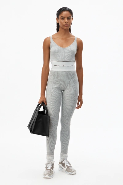 Logo Elastic Jumpsuit In Ribbed Jersey In Grey