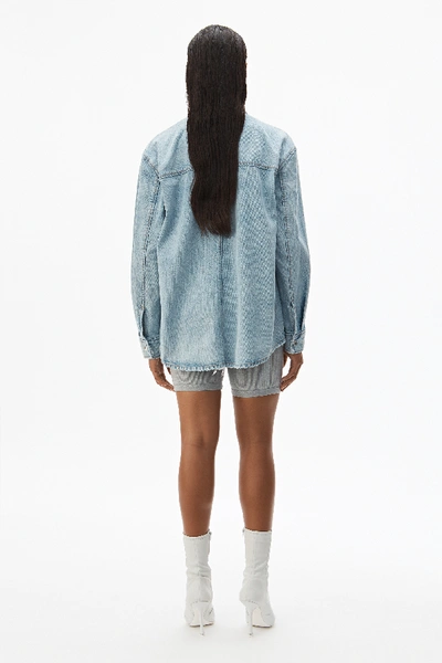 Shop Alexander Wang Oversized Shirt In Pebble Bleach