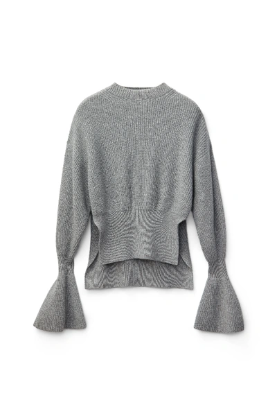 Shop Alexander Wang Mock Neck Pullover In Heather Grey