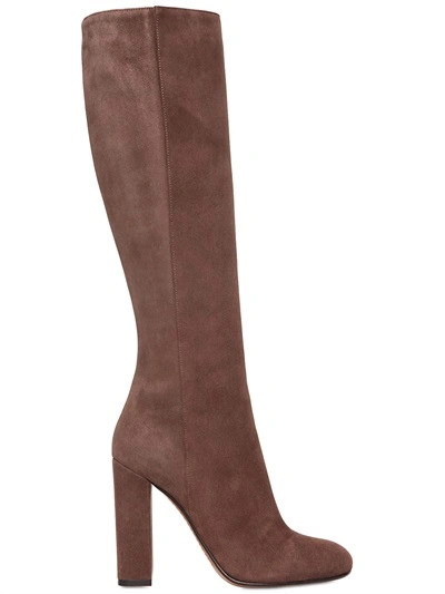 Etro 105mm Suede Boots, Brown In Taupe