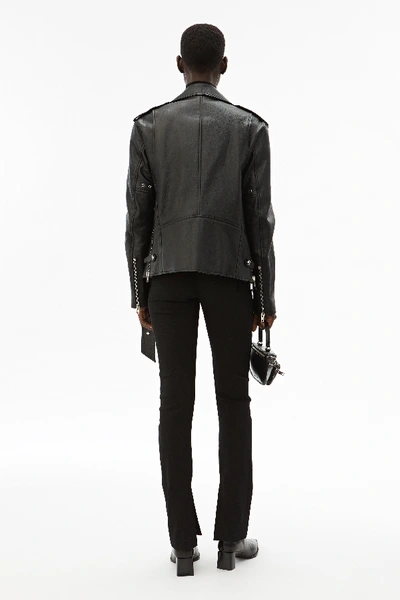 Shop Alexander Wang Martingale Leather Jacket In Black