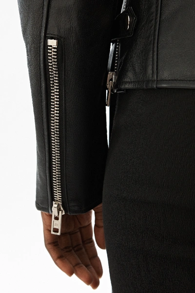 Shop Alexander Wang Martingale Leather Jacket In Black