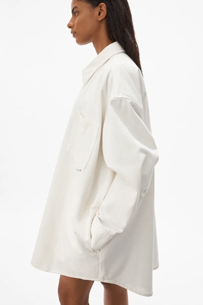 Shop Alexander Wang Long Shirt Jacket In Stay White