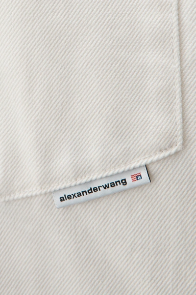 Shop Alexander Wang Long Shirt Jacket In Stay White