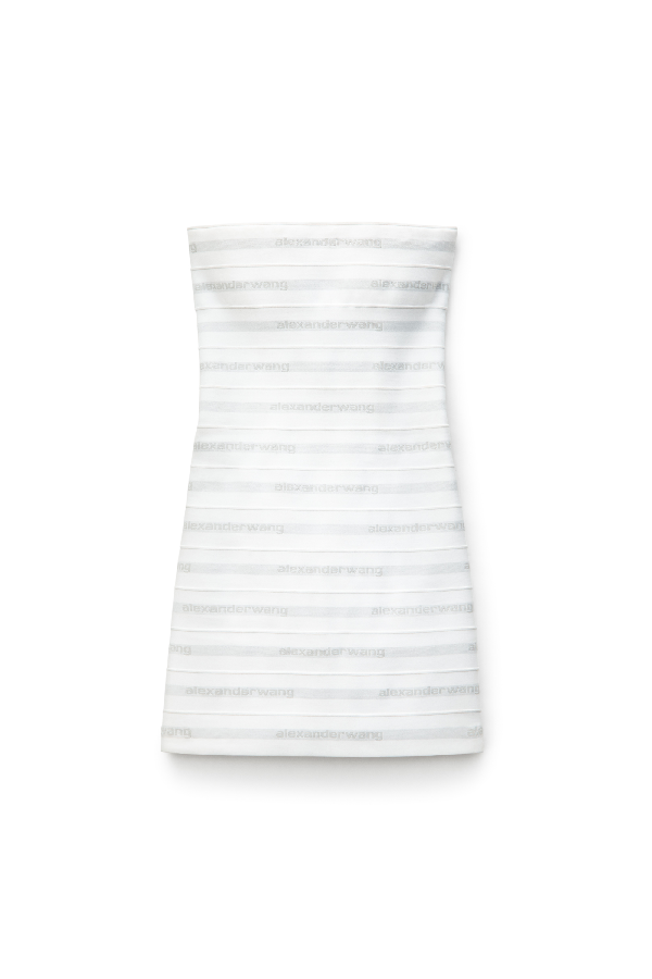 Alexander Wang Logo Elastic Bandeau Dress In White | ModeSens