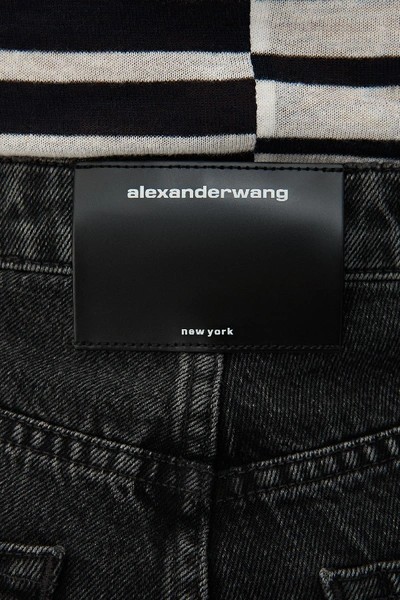 Shop Alexander Wang Cult Flip Straight Leg Jeans In Grey Aged