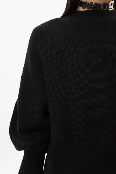 Shop Alexander Wang Mock Neck Pullover In Black