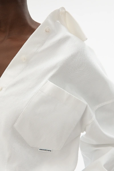 Shop Alexander Wang Mini Dress In Cotton Shirting In White