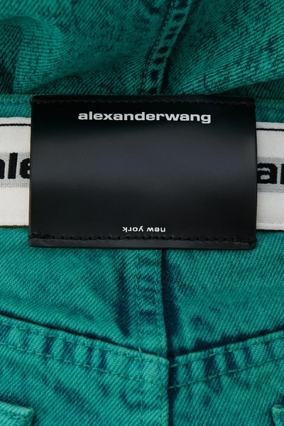 Shop Alexander Wang Bite Side Zip Shorts In Acid Turqouise