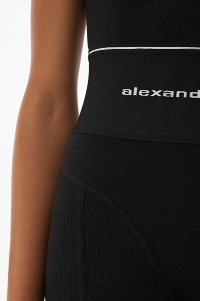Shop Alexander Wang Logo Elastic Jumpsuit In Ribbed Jersey In Black