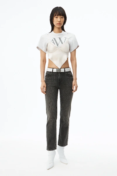 Shop Alexander Wang Cult Cropped Straight Grey Aged