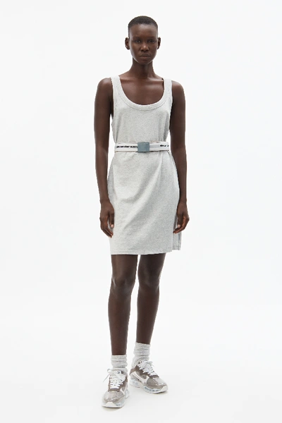 Shop Alexander Wang High Twist Tank Dress In Heather Grey