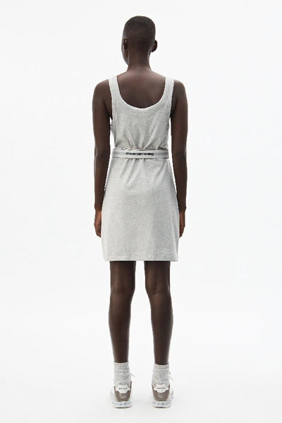 Shop Alexander Wang High Twist Tank Dress In Heather Grey