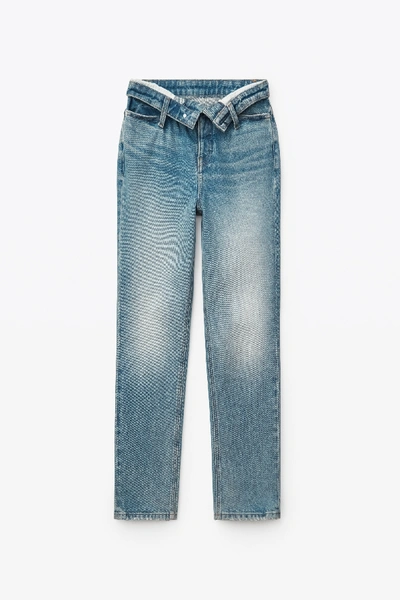 Shop Alexander Wang Cult Flip Staight Leg Jeans In Vintage Mid Indigo