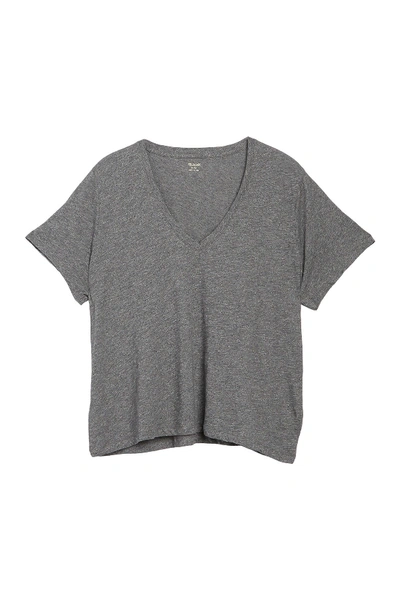 Shop Madewell V-neck Short Sleeve T-shirt In Hthr Mercury