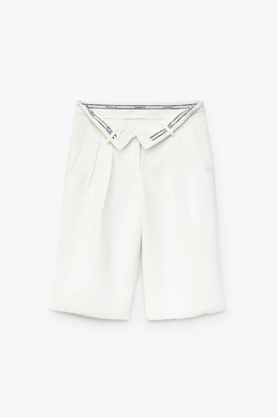 Shop Alexander Wang Flipped Waistband Pleat Front Short In White