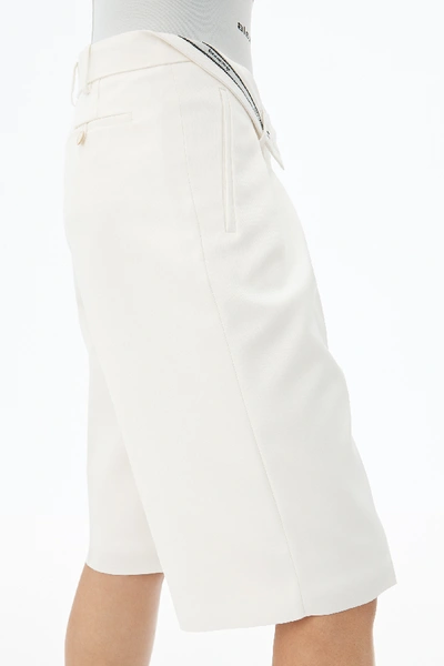 Shop Alexander Wang Flipped Waistband Pleat Front Short In White