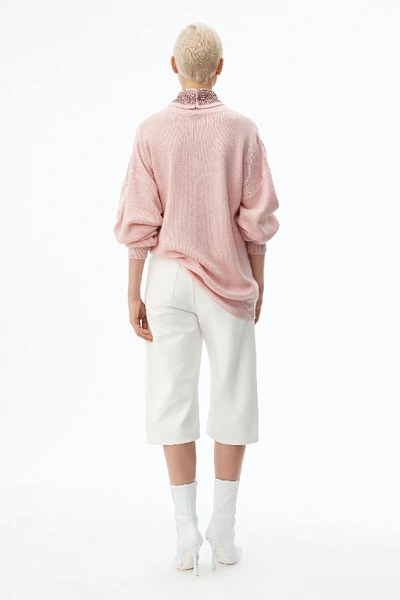 Shop Alexander Wang Crystal Turtleneck Pullover In Pink