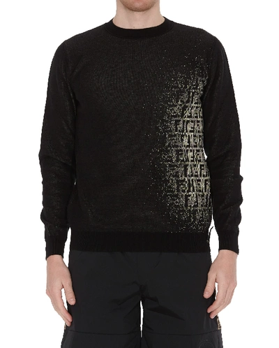 Shop Fendi Gradient Ff Print Sweatshirt In Black
