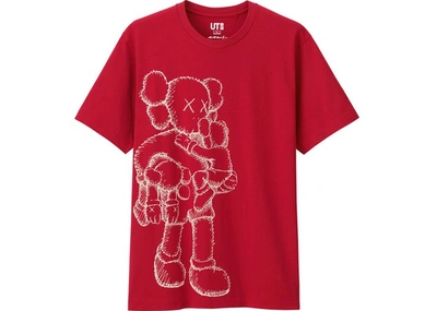Pre-owned Kaws X Uniqlo Clean Slate Tee (asia Sizing) Red