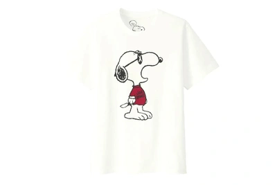 Pre-owned Kaws X Uniqlo X Peanuts Joe  Yawn Tee White