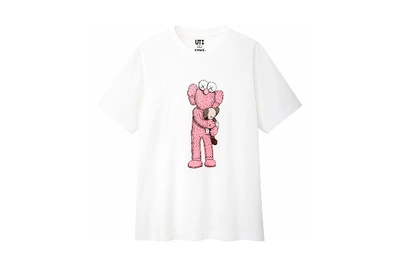 Pre-owned Kaws X Uniqlo Pink Bff Tee (us Sizing) White