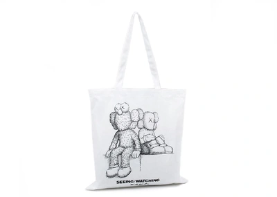 Pre-owned Kaws Seeing/watching Sketch Tote Bag White