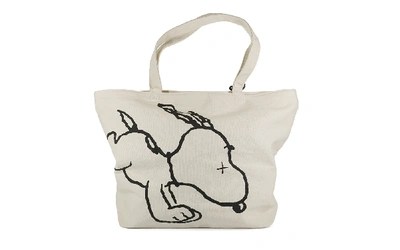 Pre-owned Kaws X Uniqlo X Peanuts Snoopy Tote Bag Beige | ModeSens
